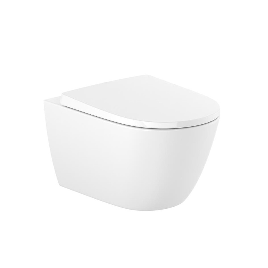 Roca Ona Miska WC wisząca Rimless z deską wolnoopadającą 53x36 cm biały - 846134_O1