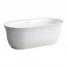 Laufen Elgin wanna wolnostojąca 150x80 cm z zintegrowany przelew, zestaw odpływowy oraz korek clik-clack chrom w komplecie, biała - 901363_O1
