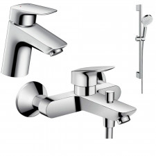 Hansgrohe Logis Zestaw baterii umywalkowa wannowa (71070000 +71400000 +26532400) chrom - 473365_O1