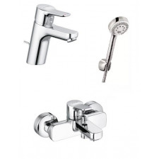 Kludi Pure&Easy Zestaw baterii umywalkowa wannowa (373820565 +376810565 +6803005) chrom - 466792_O1